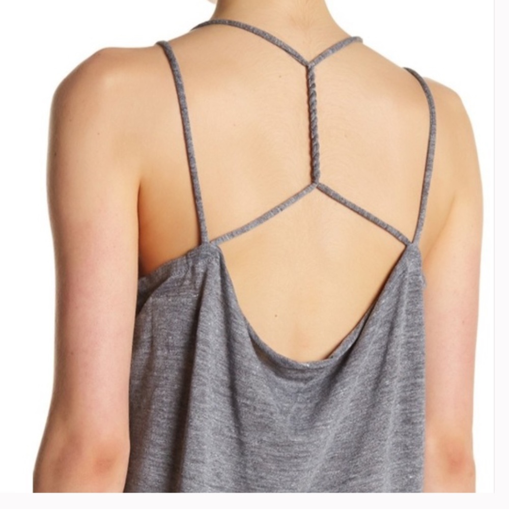 Chaser Strappy Back Burnout Tank Top Sz S